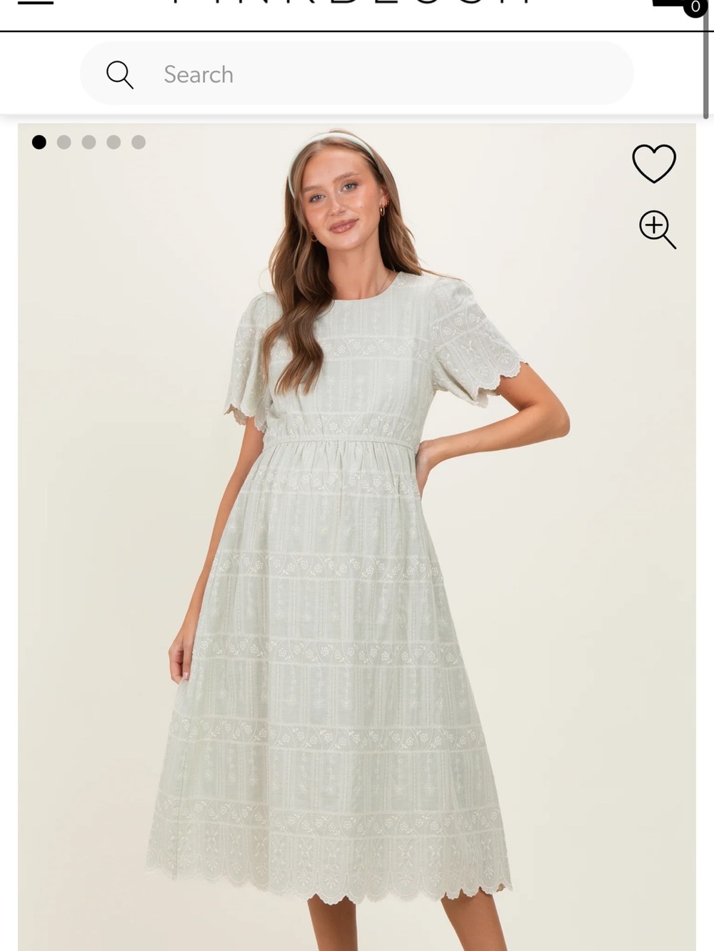 Pinkblush Sage Green Lace Midi Dress